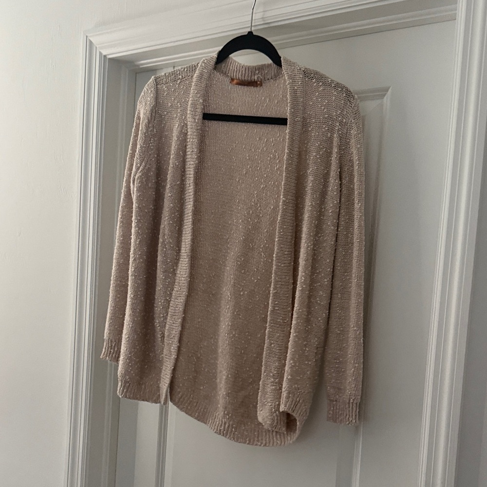 Belldini Beige Open-Front Cardigan